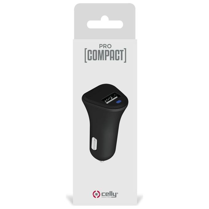 Celly Procompact Caricabatterie da Auto Usb 24a Nero