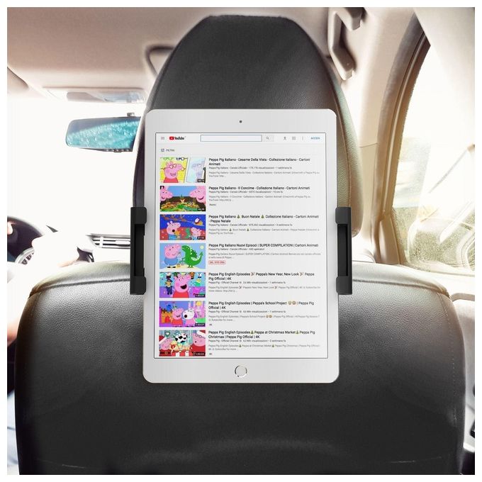 Celly MOUNTBACKTABBK BackSeat Tablet Holder Supporto Tablet da Auto Poggiatesta Universale 6'' 9.5'' Rotazione 360° colore Nero