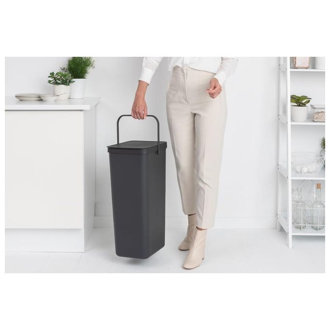 Brabantia Sort e Go Pattumiera 40 Litri Grigio Scuro