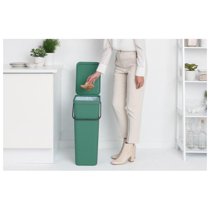 Brabantia 251023 Sort and Go Pattumiera Raccolta Differenziata 40 L Plastica Riciclata colore Verde Abete