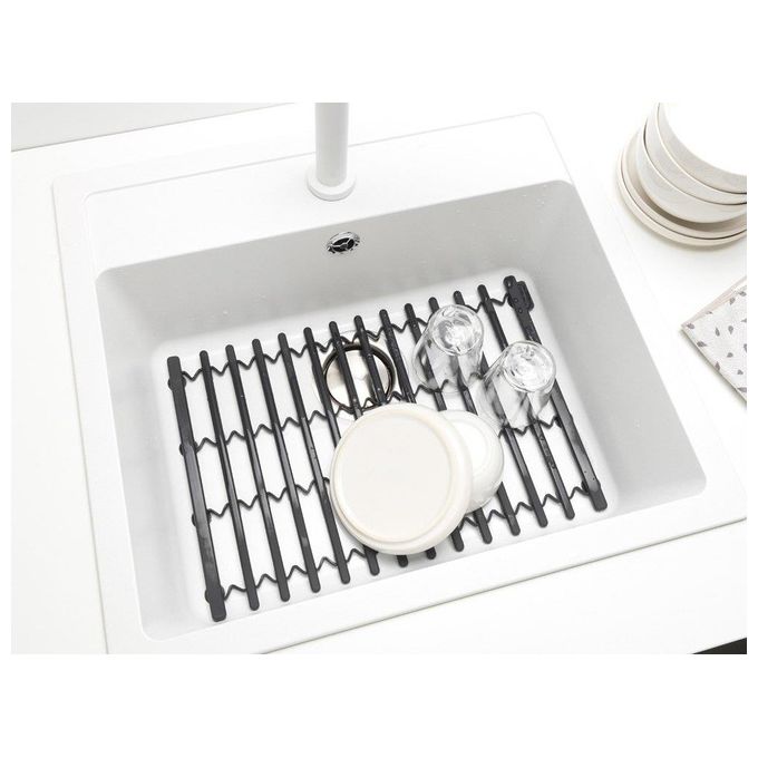 Brabantia Tappetino Scolapiatti in Silicone Grigio Scuro