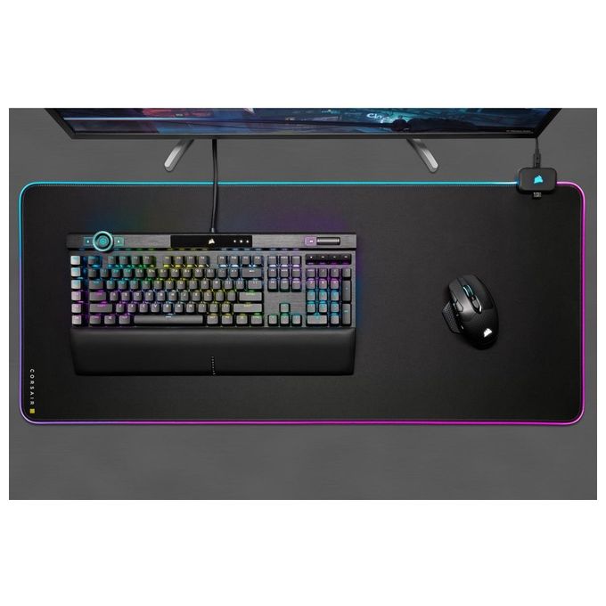 Corsair CH-9417070-WW MM700 RGB Extended Tappetino Mouse Gaming 930x400 mm Hub USB 2 porte illuminazione RGB colore Nero