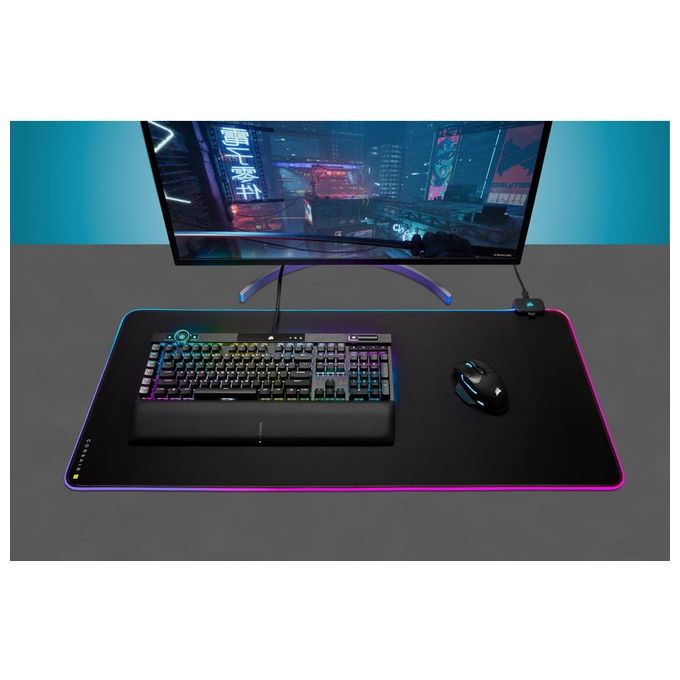 Corsair CH-9417070-WW MM700 RGB Extended Tappetino Mouse Gaming 930x400 mm Hub USB 2 porte illuminazione RGB colore Nero