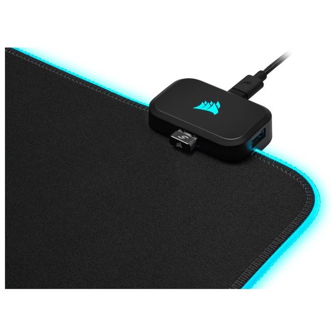 Corsair CH-9417070-WW MM700 RGB Extended Tappetino Mouse Gaming 930x400 mm Hub USB 2 porte illuminazione RGB colore Nero