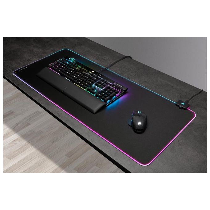 Corsair CH-9417070-WW MM700 RGB Extended Tappetino Mouse Gaming 930x400 mm Hub USB 2 porte illuminazione RGB colore Nero