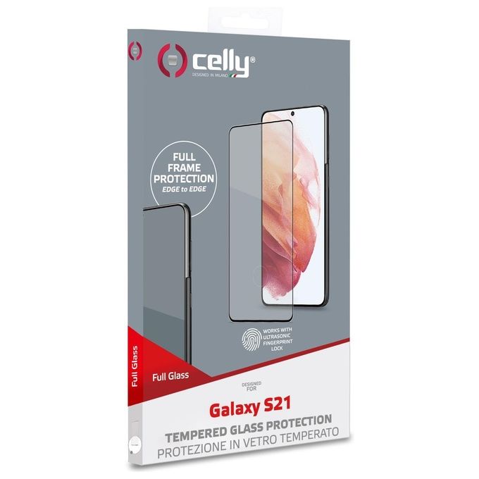 Celly Full Glass per Samsung Galaxy S21 5G Nero