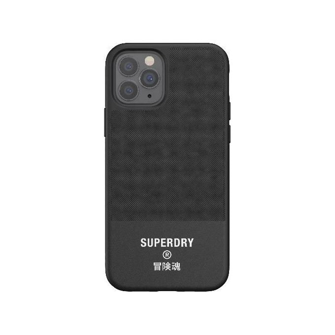 Superdry 42585 Cover Custodia per iPhone 12 12 Pro in Tela TPU Protezione Antipolvere Antigraffio colore Nero