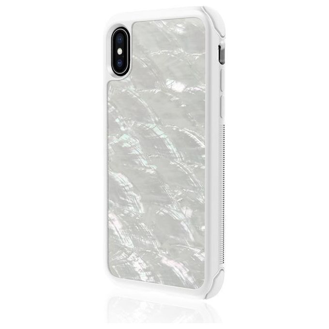 White Diamonds Real Pearl Cover per iPhone XS-X Bianco