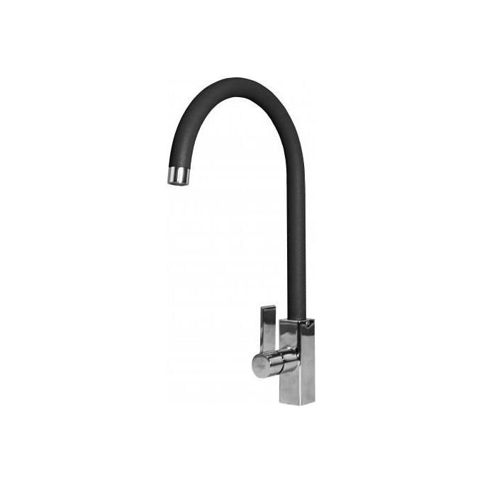 Elleci Rain MKKRAI86 - Miscelatore da cucina Mono Splitcomando, da incasso, Keratek, canna girevole, 40,6 cm, Nero