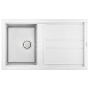 Elleci LKB40096 Best 400 Lavello Keratek gocciolatoio reversibile 1 Vasca 86 cm Bianco