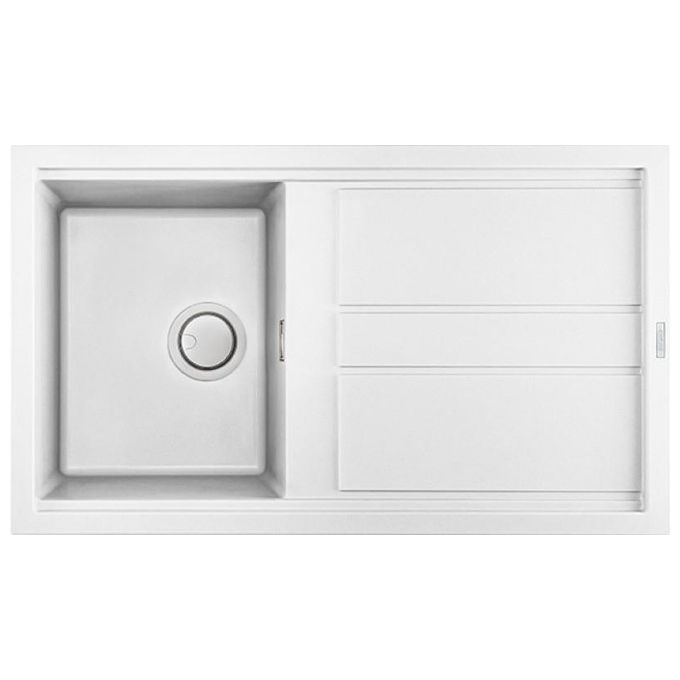 Elleci LKB40096 Best 400 Lavello Keratek gocciolatoio reversibile 1 Vasca 86 cm Bianco