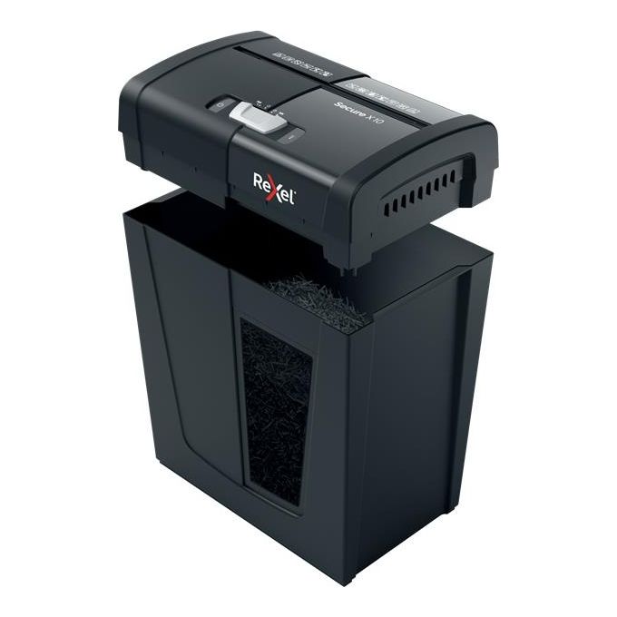 Rexel Secure X10 Distruggi Documenti Triturazione Incrociata 70Db Nero
