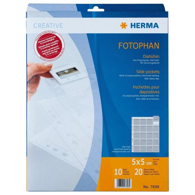 Herma Custodia Diapositive 5x5cm 10 Fogli Chiaro-Opaco