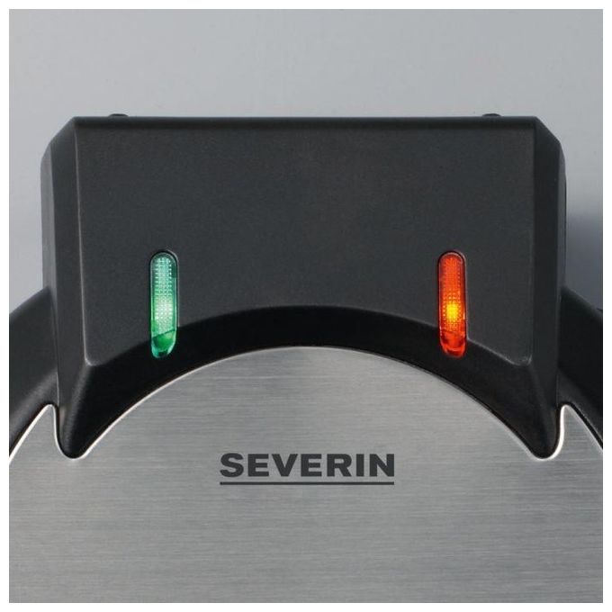 Severin WA 2103 Macchina per Waffle a Cuore 4 Waffle 1200 W Antiaderente Termostato Regolabile colore Nero Argento