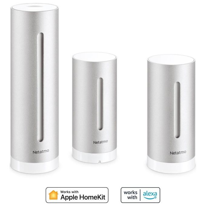 Netatmo NBU-NWS-NIM-EU Stazione Meteo Intelligente Modulo Interno Aggiuntivo Wi-Fi HomeKit Alexa colore Argento