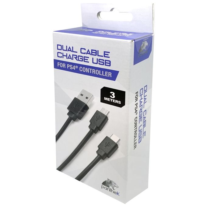Panthek PlayStation 4 Cavo Dual di Ricarica Usb Controller 3mt