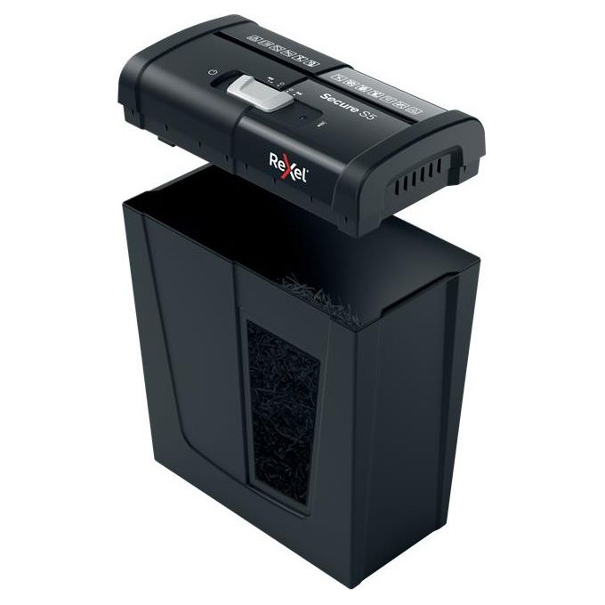 Rexel Secure S5 Distruggidocumenti Manuale Personal 5 Fogli Taglio a Strisce Sicurezza P-2 Capacita' 10 litri
