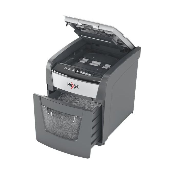 Rexel 2020050X Optimum Auto Feed+ Distruggidocumenti Automatico 50 Fogli Taglio a Frammento 20 Litri Cestino Removibile