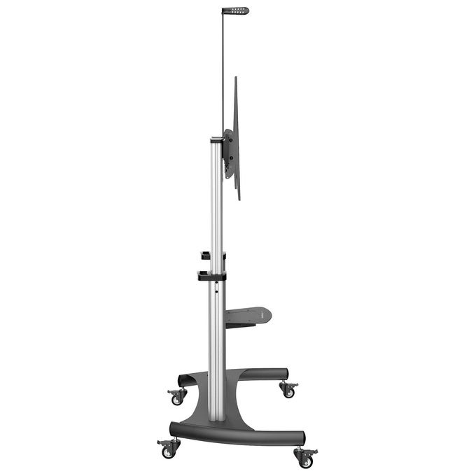 StarTech STNDMTV100 Carrello Porta TV Regolabile in Altezza per Schermi 60-100'' fino a 100 Kg con Ruote Bloccabili e Ripiani per Apparecchiature colore Nero