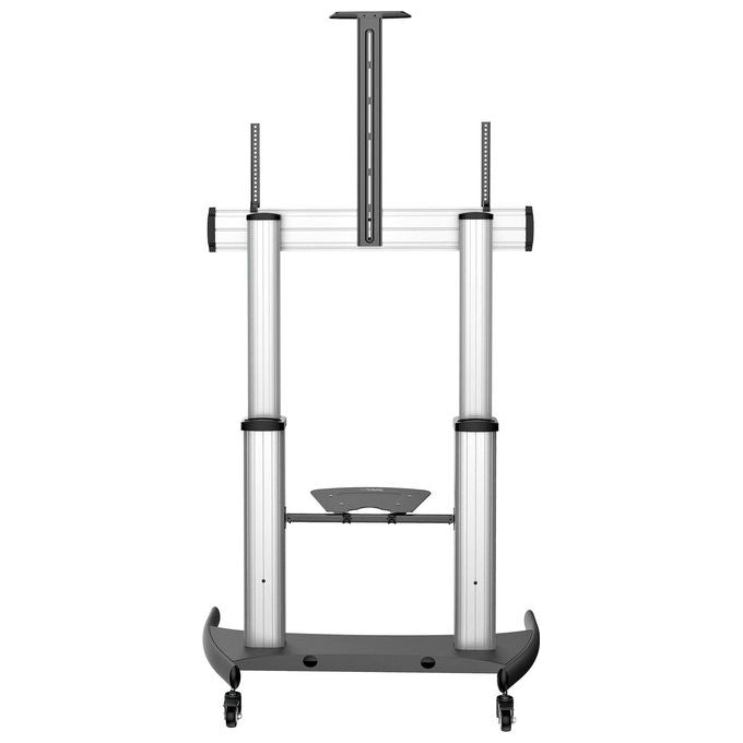StarTech STNDMTV100 Carrello Porta TV Regolabile in Altezza per Schermi 60-100'' fino a 100 Kg con Ruote Bloccabili e Ripiani per Apparecchiature colore Nero