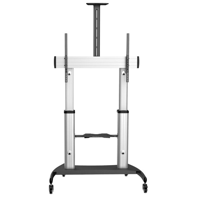 StarTech STNDMTV100 Carrello Porta TV Regolabile in Altezza per Schermi 60-100'' fino a 100 Kg con Ruote Bloccabili e Ripiani per Apparecchiature colore Nero