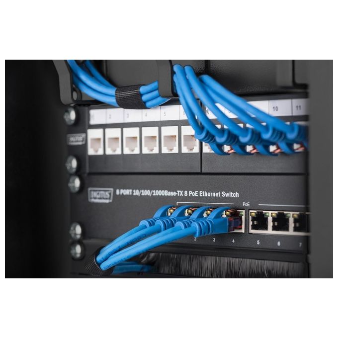 Digitus DN-10-09U-B Armadio Rack 10'' da Parete 9U in Acciaio Porta in Vetro con Serratura Carico Max 30 Kg colore Nero