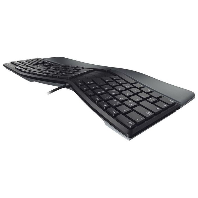 CHERRY JK-4500EU-2 KC 4500 ERGO Tastiera Ergonomica Cablata con Poggiapolsi Memory Foam e Tastierino Numerico colore Nero