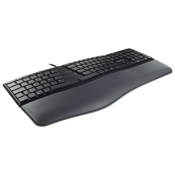 CHERRY JK-4500EU-2 KC 4500 ERGO Tastiera Ergonomica Cablata con Poggiapolsi Memory Foam e Tastierino Numerico colore Nero