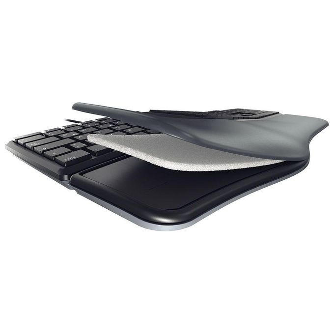 CHERRY JK-4500EU-2 KC 4500 ERGO Tastiera Ergonomica Cablata con Poggiapolsi Memory Foam e Tastierino Numerico colore Nero