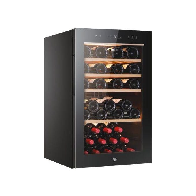 Haier HWS49GA Wine Bank 50 Series 5 Cantinetta Vino 49 Bottiglie Classe F 116 L Vetro Anti-UV LED 3D App hOn colore Nero