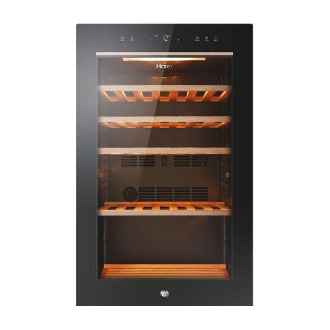 Haier HWS49GA Wine Bank 50 Series 5 Cantinetta Vino 49 Bottiglie Classe F 116 L Vetro Anti-UV LED 3D App hOn colore Nero