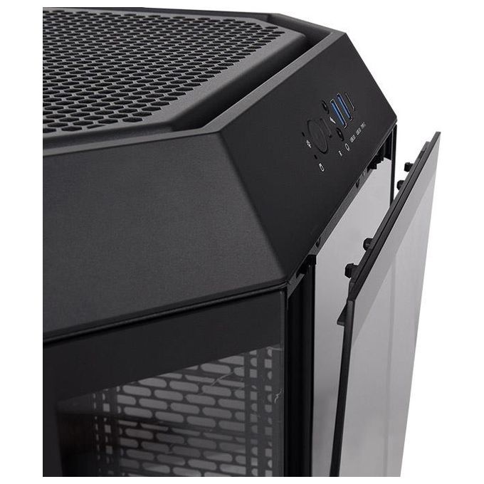 Thermaltake CA-1Y4-00S1WN-00 The Tower 300 Case PC Micro Tower con supporto micro ATX Mini-ITX vetro temperato 2 ventole 140 mm preinstallate colore Nero