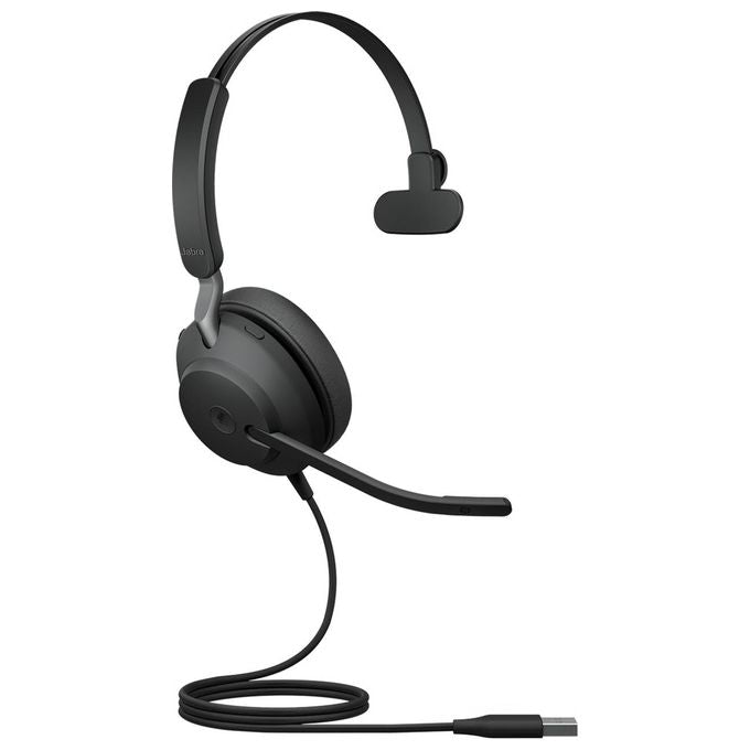 Jabra 24189-899-999 Evolve2 40 SE Auricolare Cablato Mono USB-A con Microfono ad Asta Regolabile e Busylight Integrato colore Nero