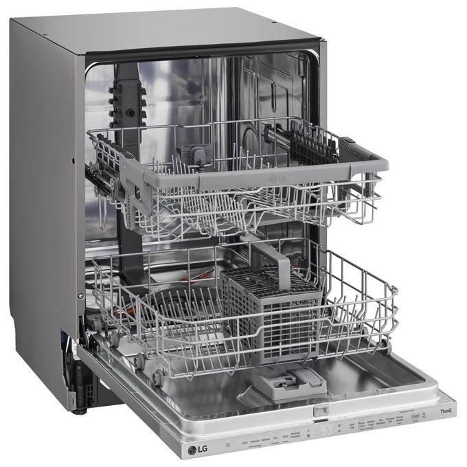 LG DB242TX Serie 2 Lavastoviglie Incasso 14 coperti Classe D QuadWash Wi-Fi EasyRack+ (55x60x82 cm) colore Noble Steel