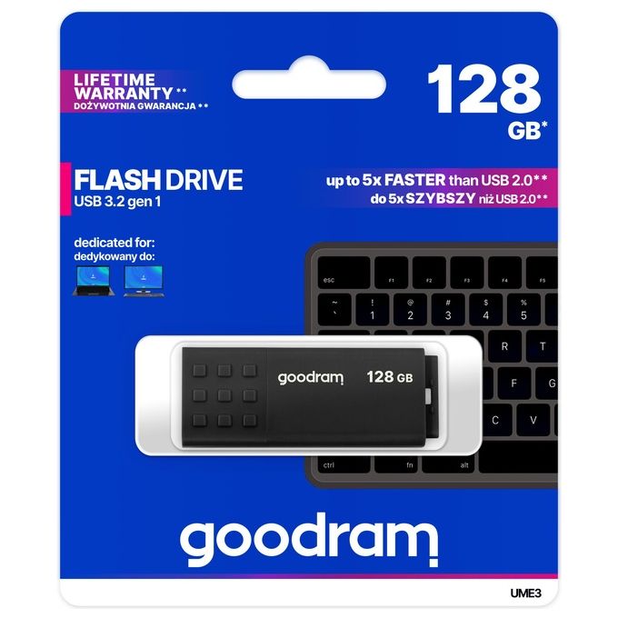 Goodram UME3-1280K0R11 Pendrive 128 GB USB 3.0 colore Nero