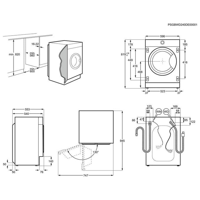 Electrolux EW7F472WBI Lavatrice Caricamento Frontale Sistema antispreco VaporePRO Classe Energetica D Capacita' di Carico 7 Kg Centrifuga 1200 giri Motore o Universale SensiCare SteamSystem