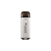 Transcend TS2TESD300S ESD300 SSD esterno portatile 2 TB USB 3.2 Gen 2 tipo-C velocita' fino a 1050 MB-s colore Argento