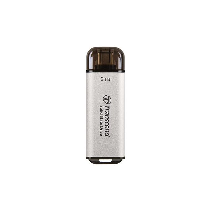 Transcend TS2TESD300S ESD300 SSD esterno portatile 2 TB USB 3.2 Gen 2 tipo-C velocita' fino a 1050 MB-s colore Argento