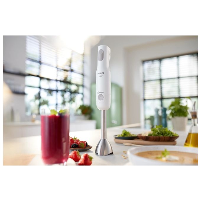 Philips HR2535-00 Daily Collection Frullatore a Immersione ProMix 650 W S Blade Tritatutto incluso colore Bianco Grigio