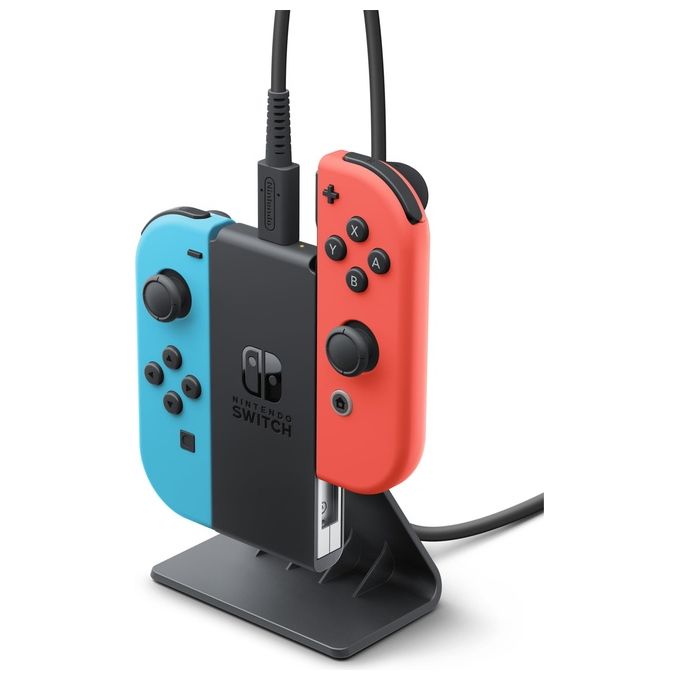 Nintendo JOY‐CON CHARGING STAND (TWO‐WAY) Stand Ricarica Duo Joy-Con per Nintendo Switch Compatibile con Controller NES Ricarica 2 Dispositivi Cavo USB-C Incluso colore Nero
