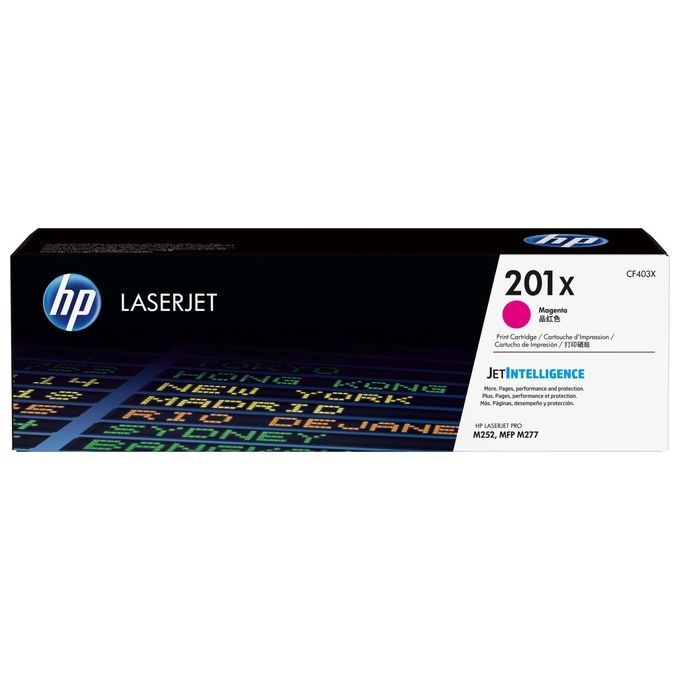 HP 201X Magenta originale LaserJet cartuccia toner ( CF403X ) per Color LaserJet M277dn, M277dw, Color LaserJet Pro M252dn, M252dw, M252n, M277dw, M277n