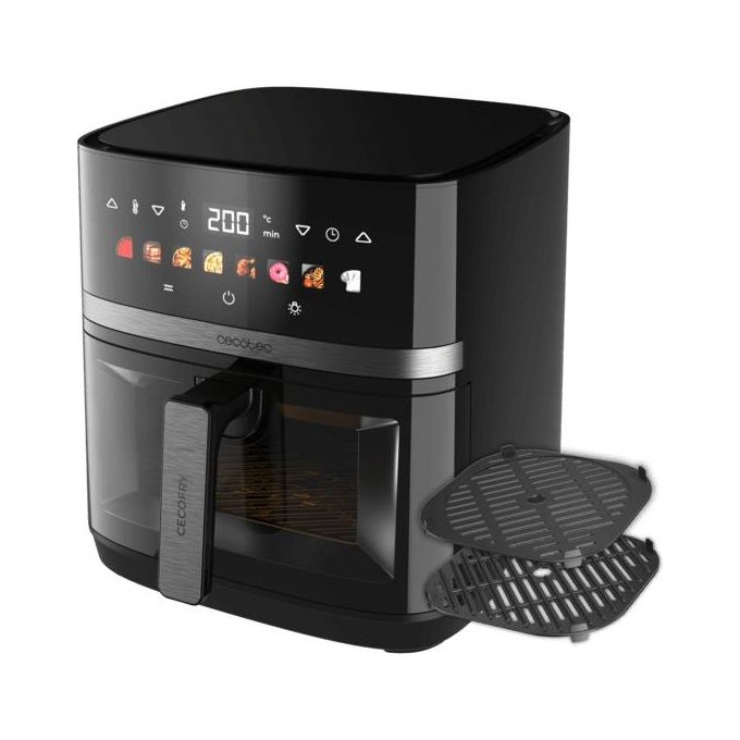 Cecotec 100501 CecofryandGrill Duoheat 8000 Friggitrice ad aria 8 L 2200W 8 Programmi Display Touch colore Nero