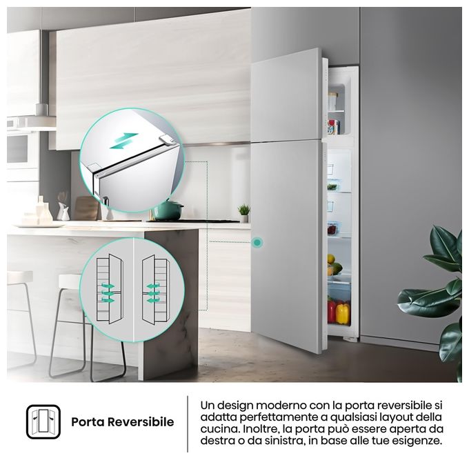 Hisense RI1P205NEWE Frigorifero Combinato da Incasso 205 L 145 cm Classe E 39 dB Porte Reversibili LED colore Bianco