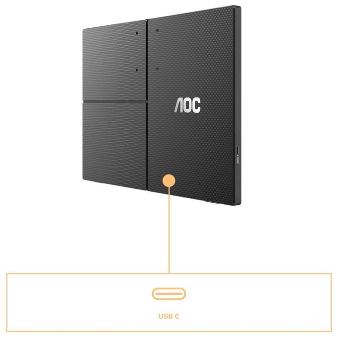 AOC 16T3EA Monitor portatile 15.6'' Full HD IPS USB-C Autopivot flicker-free colore Nero