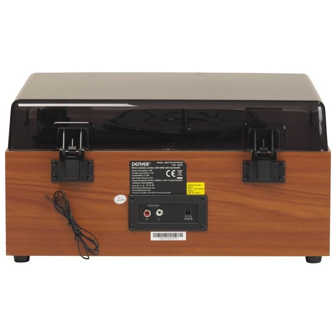 Denver MRD-52LIGHTWOOD Giradischi Stereo Sistema Audio Retro DAB+ FM Bluetooth Lettore CD 2x5W colore Legno Chiaro