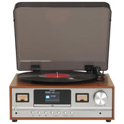 Denver MRD-52LIGHTWOOD Giradischi Stereo Sistema Audio Retro DAB+ FM Bluetooth Lettore CD 2x5W colore Legno Chiaro