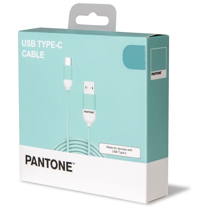 Pantone Cavo Usb-C 3A 1mt Cavo in Gomma Azzurro Ciano