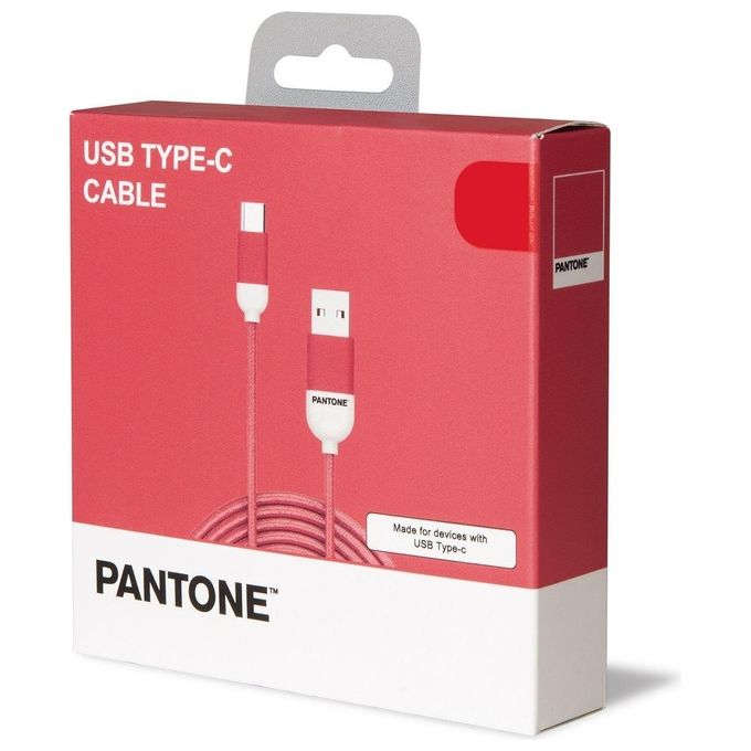 Pantone Cavo Usb-C 3A 1.5mt Cavo in Gomma Rosa