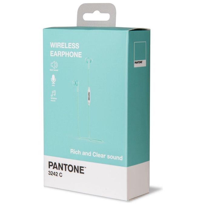 Pantone Auricolari Stereo Bluetooth 5 Ore di Autonomia Azzurro Ciano