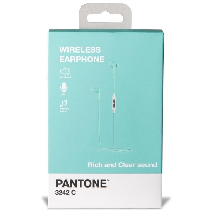 Pantone Auricolari Stereo Bluetooth 5 Ore di Autonomia Azzurro Ciano